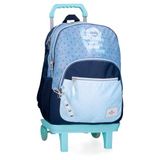 Pepe Jeans Noni Denim rugzak met dubbel vak, met trolley in blauw, 32 x 44 x 22 cm, polyester