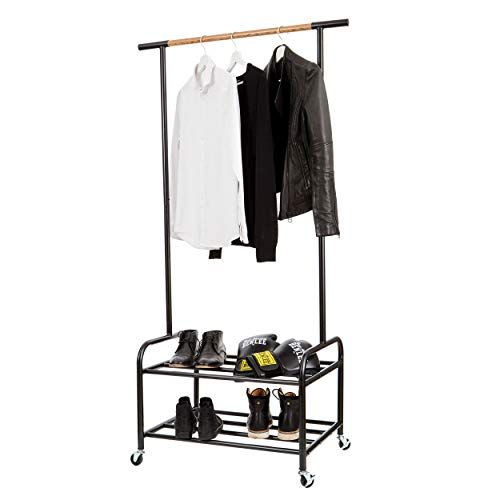 LOVE !T STORE !T Loft kapstok op wielen - Zwart/houtlook