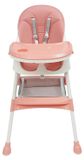 Chaise haute pour bébé - Chaise haute 2-en-1 - Plateau réglable 5 positions - Avec repose-pieds - Assise rembourrée - Convient aux enfants de 6 mois à 6 ans - Capacité de charge jusqu'à 80 kg - Rose