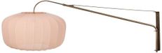 Steinhauer Wandlamp Vela Lino 4748BR brons met beige-crème textiel kap, uitschuifbaar en draaibaar