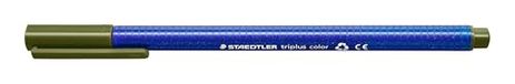 Staedtler 323 Triplus Colour Fibre-Tip pennen, 1,0 mm, olijfgroen, 10 stuks