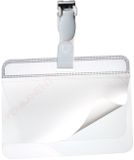 DURABLE lamineer-naambordje, met clip, 90 x 54 mm, transparant, 25 stuks