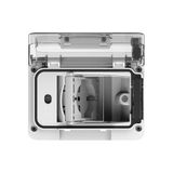 Brede IP55 compleet met tweewaardige Schuko kleur wit voor inbouwdoos type 503