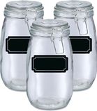 Zeller Weck Weckpotten/inmaakpotten - 6x - 1.4L - glas - met beugelsluiting - incl. etiketten