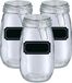 Zeller Weck Weckpotten/inmaakpotten - 6x - 1.4L - glas - met beugelsluiting - incl. etiketten