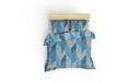 Nuit Des Rêves Ranforce Dubbele Quilt Cover-set (200 x 200 cm), 100% katoen, blauw/wit/geel, 2 kussenslopen (80 x 80 cm), machinewasbaar, elegant design met knoopsluiting