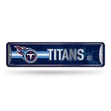 Rico Industries NFL Tennessee Titans Home Decor Metalen Straatbord (4" x 15")