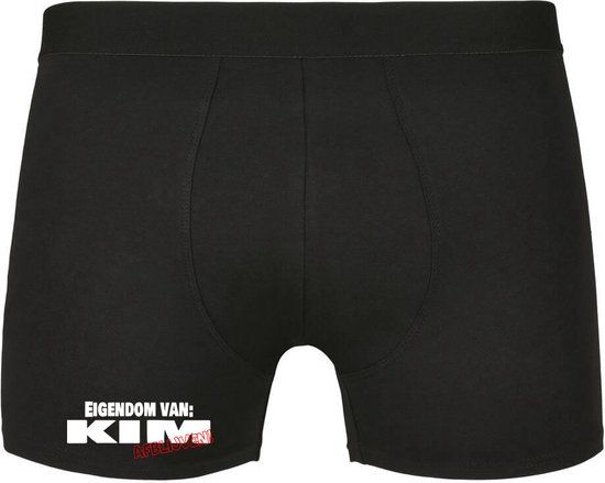 Sol's Eigendom van Kim, Afblijven! Heren Boxershort - Zwart - Maat M