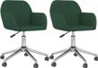 vidaXL Eetkamerstoelen draaibaar 2 stuks stof donkergroen