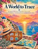 A World to Trace An Ink Tracing Journey: 30 Original Watercolor Landmarks to Trace Across Ten Iconic Destinations, A Calming Reverse Coloring Book for Adults