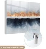 MuchoWow® Glass Painting 160x120 cm - Acrylic Glass - Gold - Abstract - Design - Photo on Glass - Paintings
