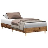 VidaXL Bedframe sans matelas 135x190 cm bois travaillé bois vieilli