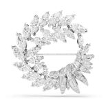 Swarovski Mesmera Broche, Marquise-Slijpsel, Wit, Rodium Verguld