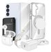 Mayaxess, Ensemble Elite composé de 7 pièces, coque en verre avec fonctionnalité MagSafe pour le Galaxy S25 Plus, transparent