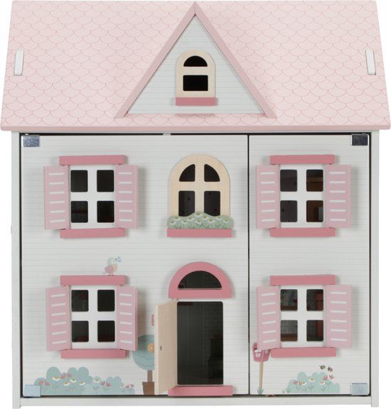 Little Dutch Wooden Dollhouse - 48.80 cm High - FSC - Includes Furniture and Dolls - Light Pink