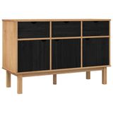 vidaXL Dressoir OTTA Bruin en zwart 114 x 43 x 73,5 cm