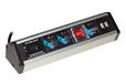 LINK LKMP02W Draadloos meervoudig stopcontact, 3 poorten Ita/Schuko en 2 USB-poorten aluminium behuizing; kabel 1,8 m; met Italiaanse stekker 16 A, met schakelaar