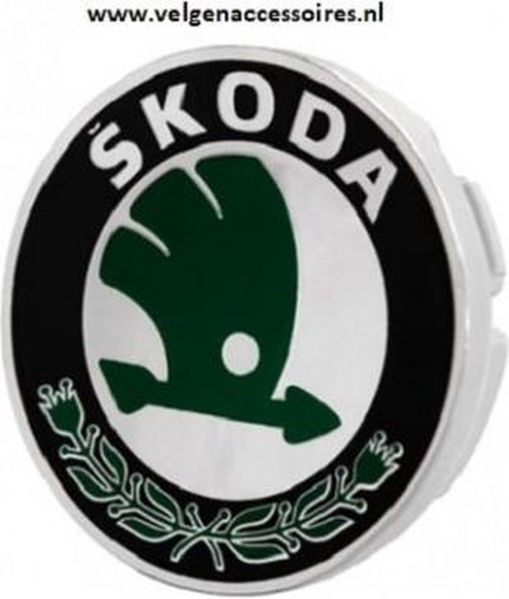 SKODA Naafdoppen - Set van 4 stuks - 55mm 6U0601151L Groen