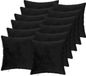 vidaXL - Kussensloop - 12 stuks - HEERLEN - Zwart - 45 x 45 cm - Flanel