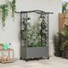 vidaXL Verhoogd bed met trellis en dak lichtgrijs 125 x 40 x 144 cm PP