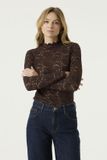 Garcia Dames Effen T-shirt Bruin Lange mouw
