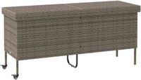 vidaXL Tuinbox met wielen 160x55x75 cm poly rattan grijs