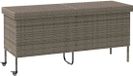 vidaXL Tuinbox met wielen 160x55x75 cm poly rattan grijs