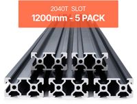 VEVOR 5-Delige Set van 1200 mm Aluminium Profielen met T-Groeven, 2040 Aluminium Extrusieprofiel, Geanodiseerde Lineaire Rail, Zwart