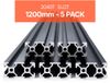 VEVOR 5-Delige Set van 1200 mm Aluminium Profielen met T-Groeven, 2040 Aluminium Extrusieprofiel, Geanodiseerde Lineaire Rail, Zwart