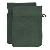 Soleil d'Ocre Lagune Set van 2 washandjes, katoen, groen, 16 x 21 cm