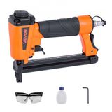 VEVOR Pneumatische nietmachine, 20 gauge, compatibel met T50-nietjes, kroonbreedte 10,8 mm, lengte 4-16 mm, stang 4,8-7,6 mm, voor houtbewerking, stoffering, stof en knutselwerk, 250 x 52 x 175 mm