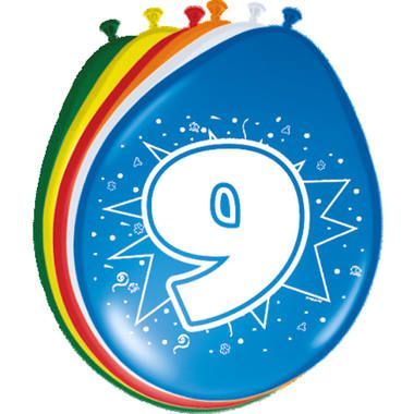 Folat Feestballonnen - Multi - 8 Stuks - Ovaal - 9 Jaar+