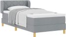 vidaXL Boxspring bed met hoofdeinde Lichtgrijs Stof 90 x 190 cm