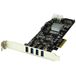 StarTech.com 4-poorts PCI Express (PCIe) SuperSpeed USB 3.0 kaartadapter met 2 speciale 5 Gbps kanalen UASP SATA/LP4-voeding