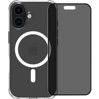 BlueBuilt Protective Cover met MagSafe iPhone 16 Transparant + Privacy Screenprotector
