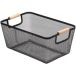 Estia Home Art Panier de rangement en métal avec poignées en bois