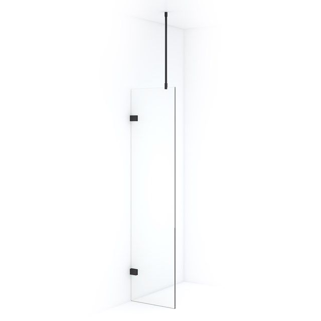 Maxaro Inloopdouche Diamond 50cm 8mm Helder Veiligheidsglas Zwart Chroom