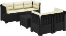 vidaXL - Banc de jardin - 5 places - avec coussins - aspect rotin - PP - anthracite