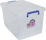 MSV Opbergdoos 100 Liter - Transparante Opbergbox met Groot Volume voor Overzichtelijk Opbergen