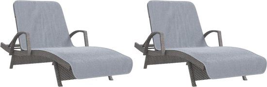 vidaXL Strandhanddoeken - 2 stuks - Grijs - 75x200 cm - Katoen/Polyester - 400 g/m²