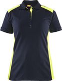 Blåkläder Blaklader Dames poloshirt piqué 3390-1050 - Donker marineblauw/High Vis Geel - XXXL