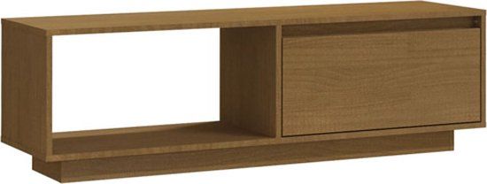 vidaXL Tv-meubel 110x30x33,5 cm massief grenenhout honingbruin