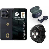 Motorola Smartphone Pack Edge 70 Fusion Fifa Edition 5G Dual SIM 256 GB 6.78" Zwart + Motorola In-Ear hoofdtelefoon Moto Buds 2 Plus + Motorola Smartwatch Moto Watch Zwart