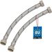 KOTARBAU® 2 pièces - Tuyau de raccordement flexible 3/8" x 3/8" - Tuyau de robinet flexible 20 cm - Tuyau de raccordement sanitaire - Tuyau de connexion flexible - Tuyau de raccordement de robinetterie - avec tresse en acier inoxydable