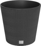 vidaXL Plantenbak met uitneembare bak, rattan-look, 35/37,5 l, pp, antraciet