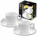 Wilmax Set van 2 Premium Porseleinen Koffiekopjes met Schotels - 200 ml