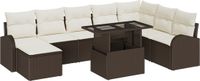 vidaXL Tuinbank - Poly Rattan - Bruin en Crème