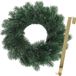Merkloos Kerstkrans 35 cm - blauwgroen - met gouden hanger/ophanghaak - kerstversiering