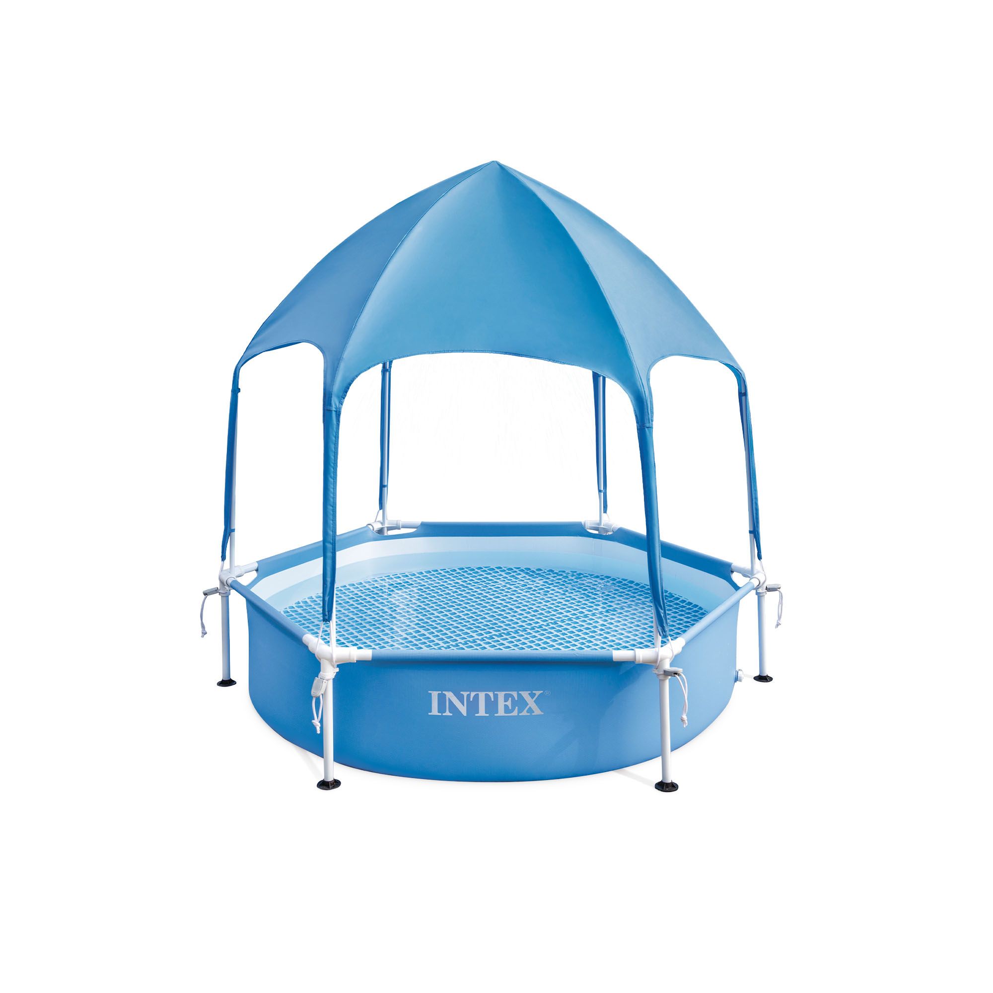 Intex Round Above Ground Pool with Canopy 183cm Blue 700 Liters