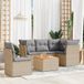 Maison Exclusive - Ensemble de meubles de jardin 6 pièces avec canapé et coussins, beige, en polyrotin
